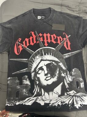 Godspeed Black Graphic Tee - Statue of Liberty Design